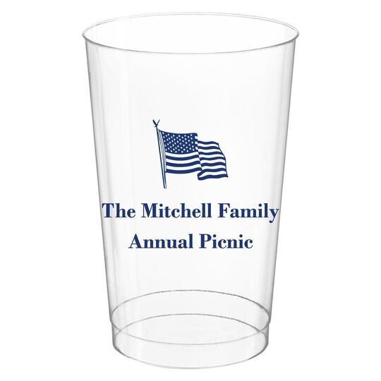 US Flag Clear Plastic Cups